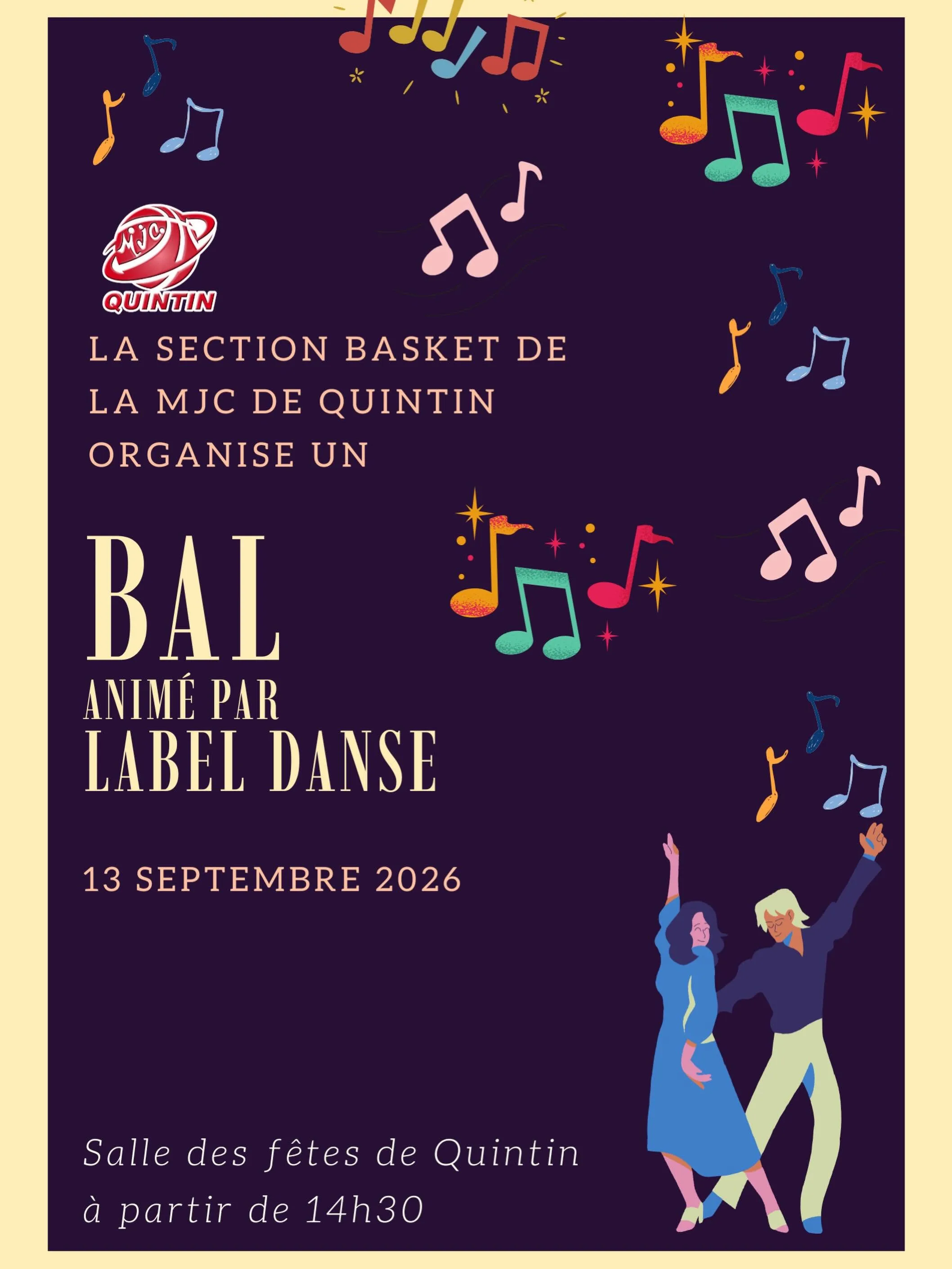 Affiche du bal de la section basket